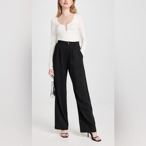 Reformation Mason Pant black wide pants US 6 $188 NEW!